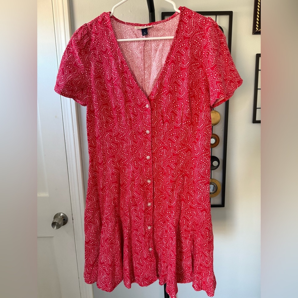 Universal Thread Red Short-Sleeve Button-Front Mi… - image 1